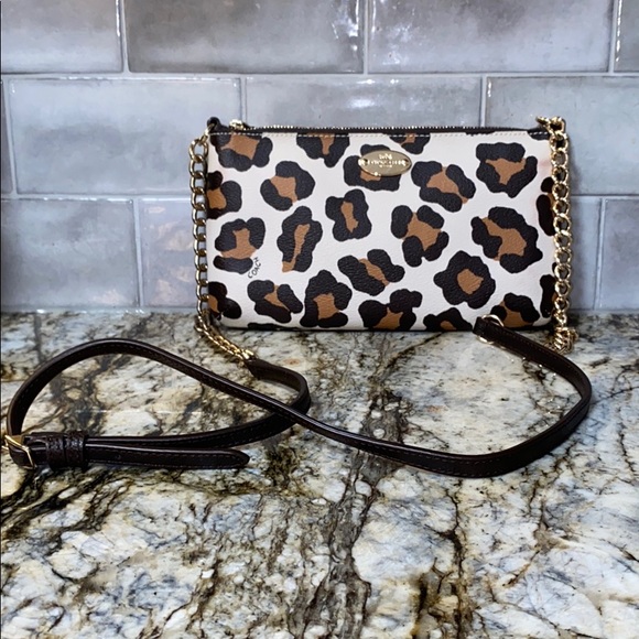 Coach Handbags - Coach Quinn Ocelot Small Leather Crossbody